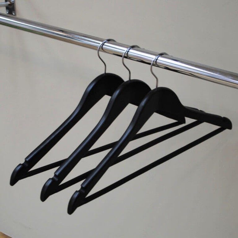 Black Wooden Hanger With Bar