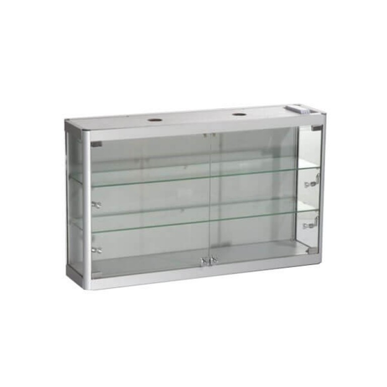 Wall Mounted Glass Cabinet Triple Tier Shopfittings