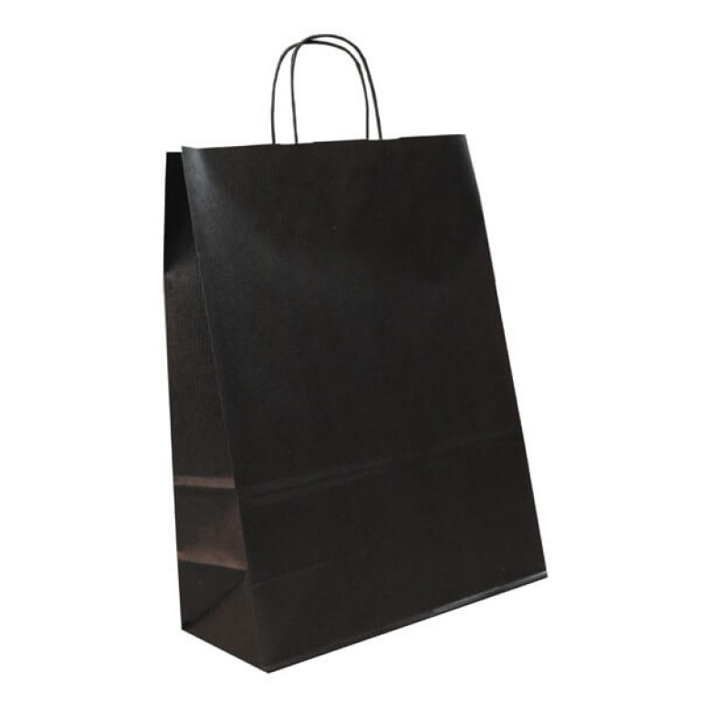 Medium Portrait Fashion Carrier Bag (black)