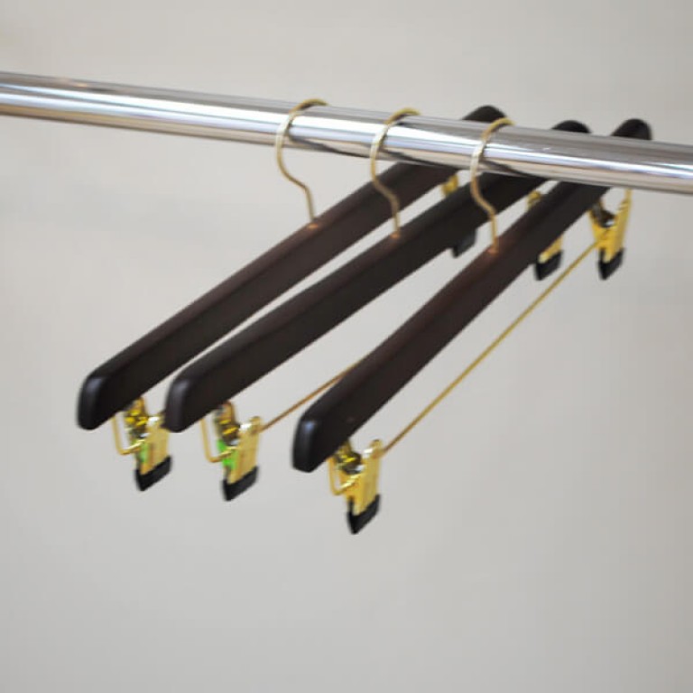 Dark Brown Wooden Clip Hangers