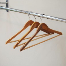 Deluxe Wooden Coat Hanger With Bar