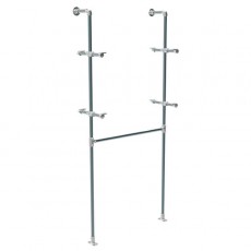 Bronx Wall Mounted Clothing Display Unit With Two Height Adjustable Shelving Brackets. 
