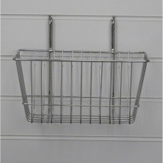 Narrow Slatwall Basket / Gridwall Basket (chrome)