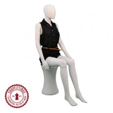 Female Matt White Egghead Seated Mannequin