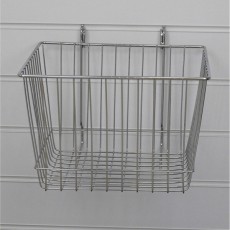 Deep Slatwall Basket / Gridwall Basket (chrome)
