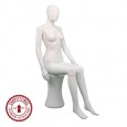 Female Matt White Egghead Seated Mannequin