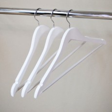 White Wooden Hanger With Bar