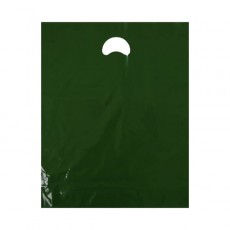 Dark Green Plastic Carrier Bags (15" x 18")