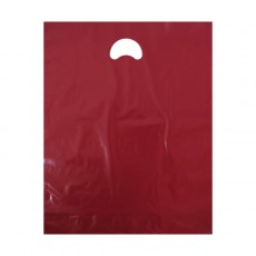 Burgundy Plastic Carrier Bags (15" x 18")
