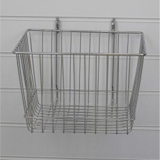 Deep Slatwall Basket / Gridwall Basket (chrome)