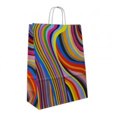 Seventies Style Printed Paper Carrier Bags For Clothes